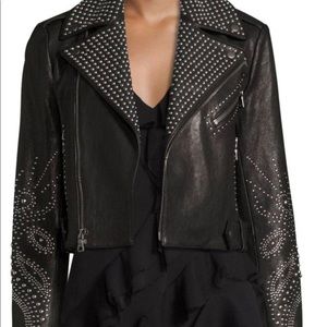 Alice and Olivia cody studded leather jacket !!